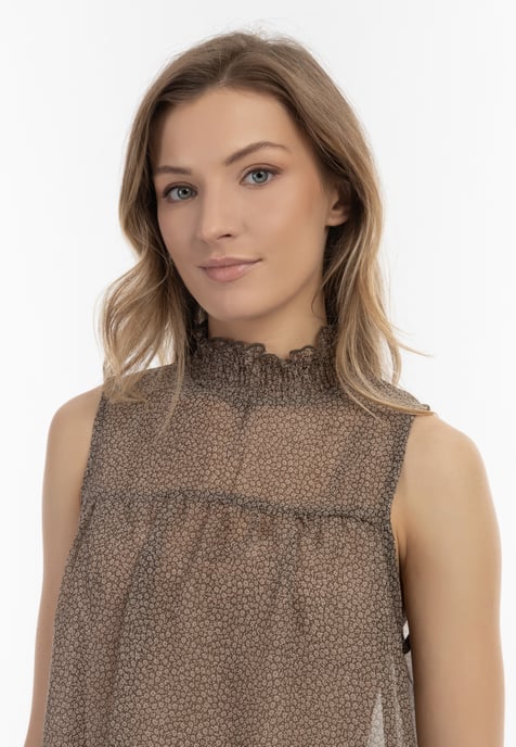 Dreimaster Blouse Dames olijf wol wit - Image 5