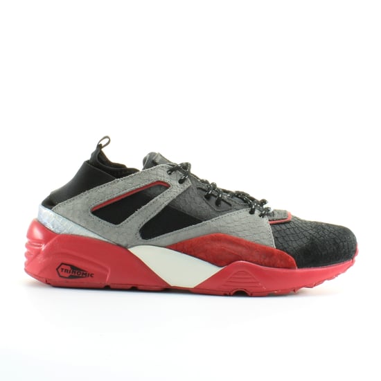 Puma BOG Sock Rioja Black Grey Suede Leather Mens Lace Up Trainers 361456 03