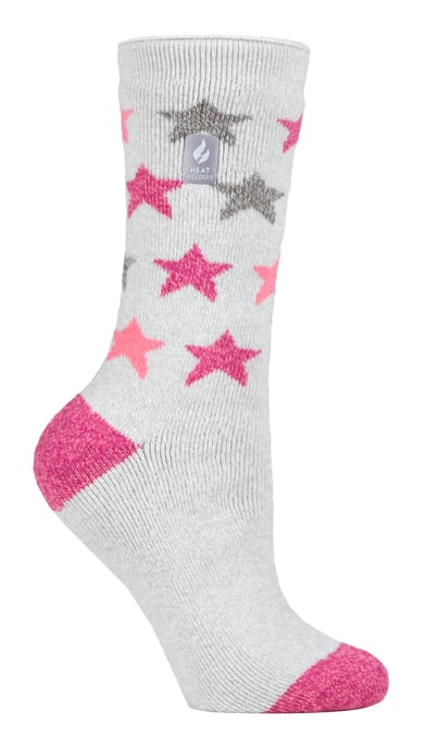 Heat Holders Lite - Womens Insulated Thermal Socks | Multiple Designs Including Argyle Stripes Hearts Stars | Warm Socks for Winter - Silver Grey (Nice) - Image 1