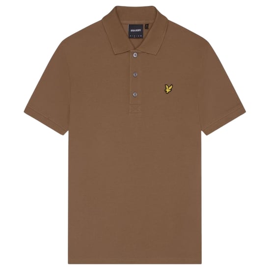 Lyle & Scott Branded Chest Logo Wild Nettle Brown pikétröja - Image 1