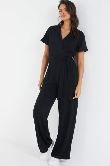 Black Wrap Palazzo Jumpsuit