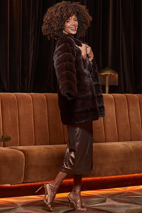 Rich Chocolate Premium Super Soft Faux Fur Coat