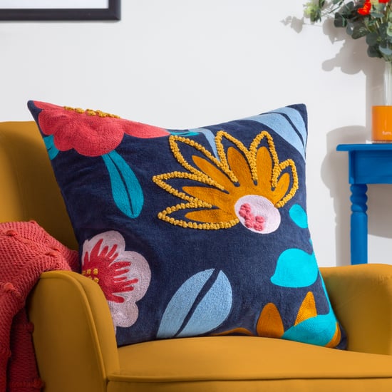 furn. Janey Embroidered Floral Polyester Filled Cushion - Image 5