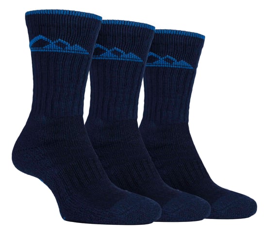 3 Pairs Mens Heavy Cushioned Breathable Outdoor Cotton Hiking Socks - Image 1