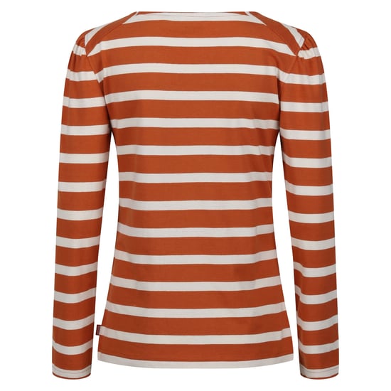 Regatta Womens/Ladies Federica Stripe Long-Sleeved T-Shirt (Burnt Copper/Light Vanilla)