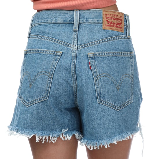 Women's Levis High Waisted Mom Shorts in Denim - Image 2