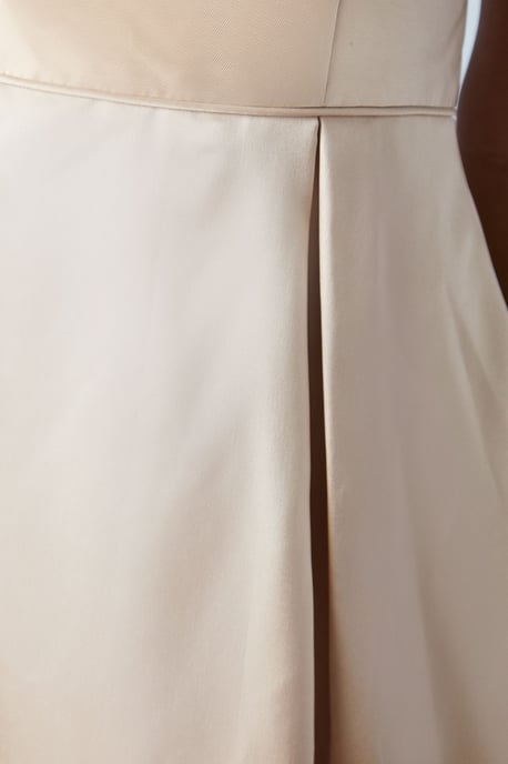 Scoop Neck Full Skirted Twill Bridesmaids Dress