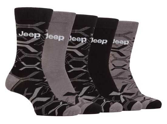 Mens Bamboo Dress Socks | Jeep | 5 Pack Breathable Leisure Socks for Everyday Wear - Black / Charcoal - Image 1