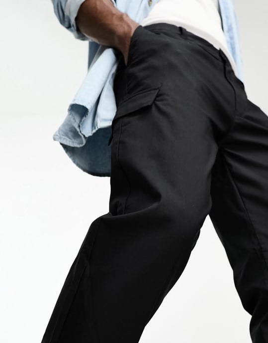 Calvin Klein stretch fit tech cargo trousers in black