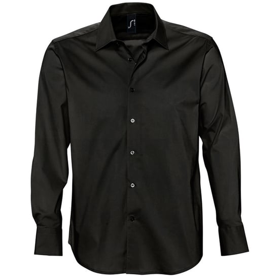 SOLS Mens Brighton Long Sleeve Fitted Work Shirt (Black)