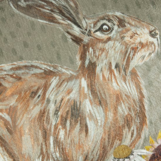 Wylder Meadow Bloom Hazel Hare Printed Chenille Cushion Cover - Image 4