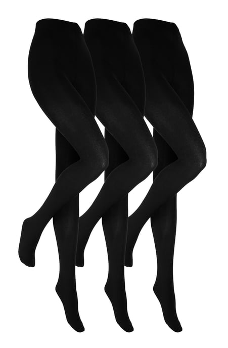 Heat Holders - 3 Pack Ladies Black Thermal Tights | Opaque Fleece Lined Tights for Winter - Black - Image 1