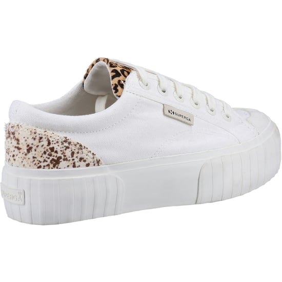 Superga 2631 Calfhair Details Leather Women's White Avorio/Leopard Spots Trainers - Image 2