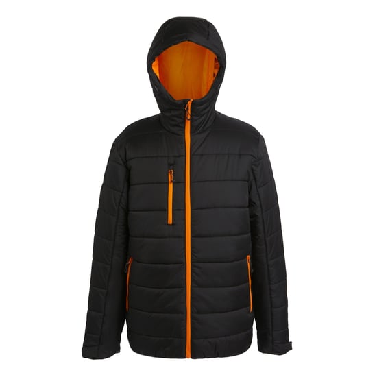 Regatta Mens Navigate Thermal Padded Jacket (Black/Orange Pop)