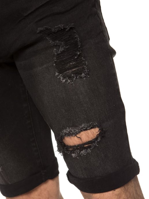 Mens Ripped Skinny Shorts - Image 4