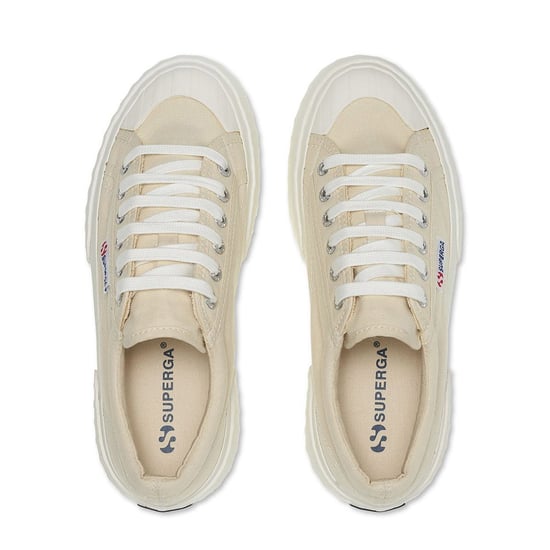 Superga Dames/Dames 2631 Stripe Platform Trainers (Beige Licht Eierschaal/Avorio) - Image 4