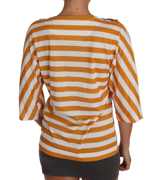 Dolce & Gabbana Women's White Orange FIRENZE Top T-shirt - Image 2