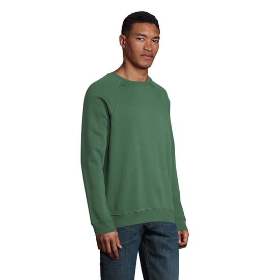 SOLS Unisex Adult Space Organic Raglan Sweatshirt (Fles groen) - Image 5