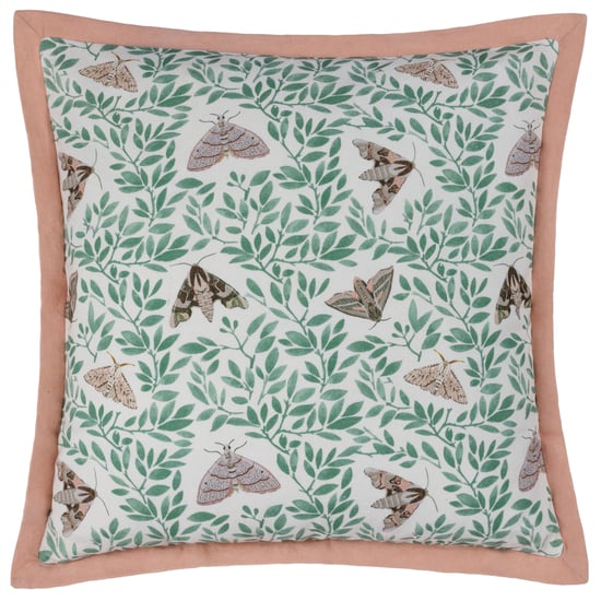 Wylder Silk Moth Bordered Floral Feather Filled Cushion - Image 1