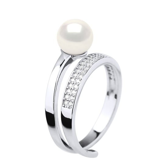 Ring Rush Adjustable Round Freshwater Pearl Jewelry 7-8mm White 925