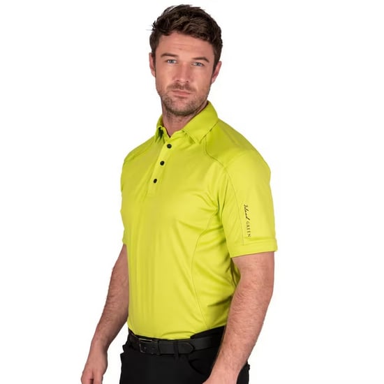 Island Green Heren Gestikt Golf Poloshirt (Kalk) - Image 4