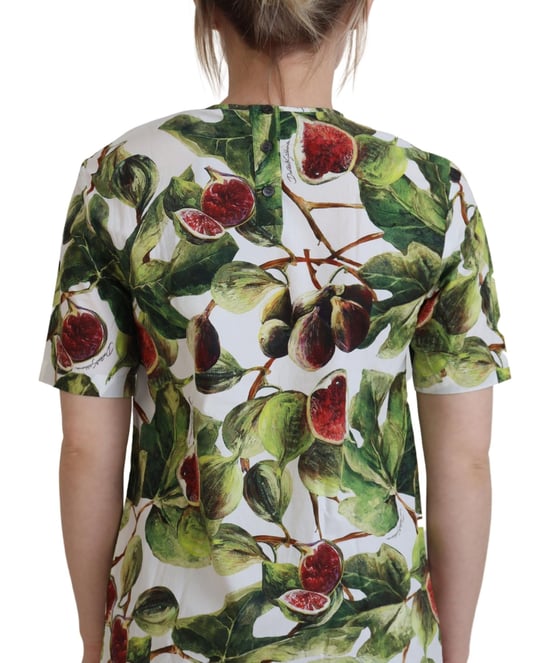Dolce & Gabbana Crew-neck Cotton Top Blouse Fruit Women's T-shirt