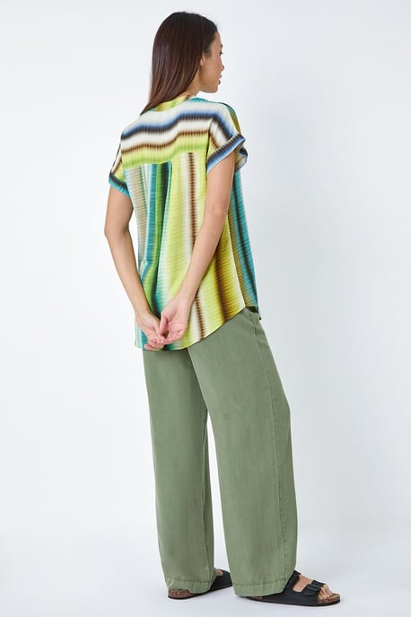 Tie Dye V-Neck Pleat Detail Top