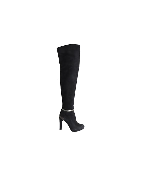 Fendi Over-the-Knee Heeled Boots in Black Suede - Image 1