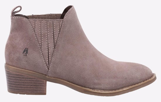Hush Puppies Isobel Leren Damesschoenen In Taupekleurige Boots - Image 1