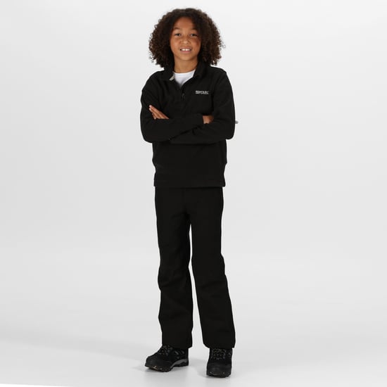 Regatta Great Outdoors Childrens/Kids Hot Shot II Half Zip Fleece Top (Black/Black)