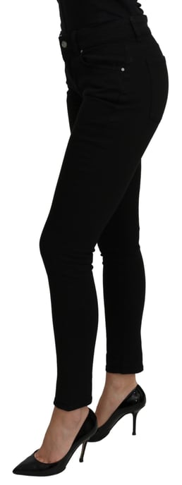 Dolce & Gabbana Women's Black Mid Waist Slim Denim Cotton Stretch Jeans - Image 3
