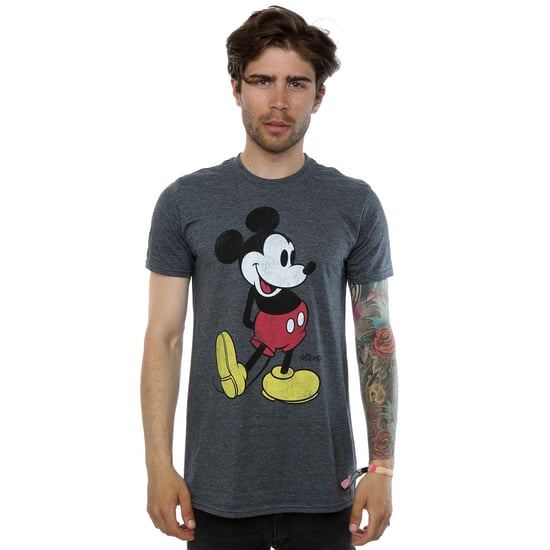 Disney Mens Mickey Mouse Classic Kick T-Shirt (Dark Heather)