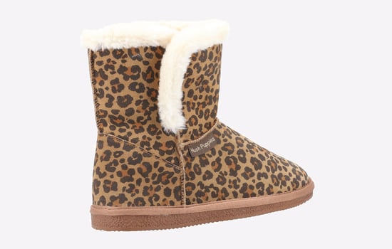 Hush Puppies Ashleigh Fuskpäls Dam Leopard Tofflor - Image 3
