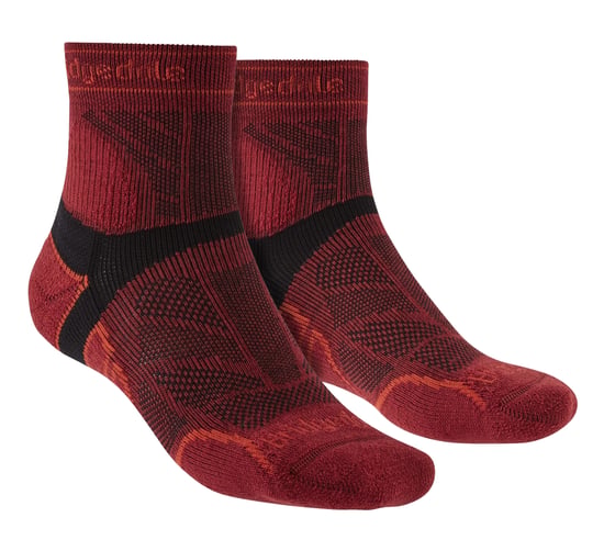 Bridgedale - Mens Running Lightweight Merino Wool Socks - Red - Image 1