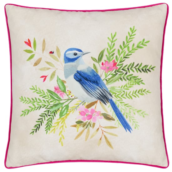 Evans Lichfield Daisy Hill Bluebird Printed Polyester Filled Cushion - Image 1