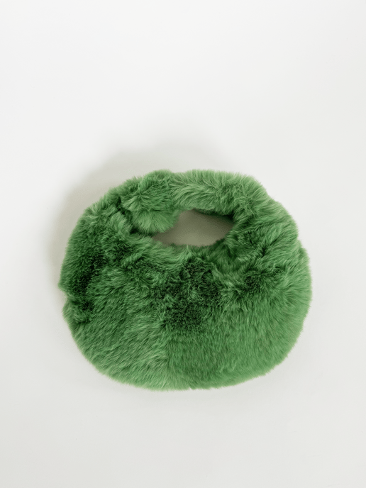 Faux Fur Soft Grab bag in Green