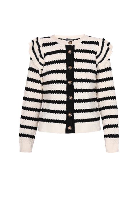 Dreimaster Vest Dames Zwart-witte strepen - Image 1