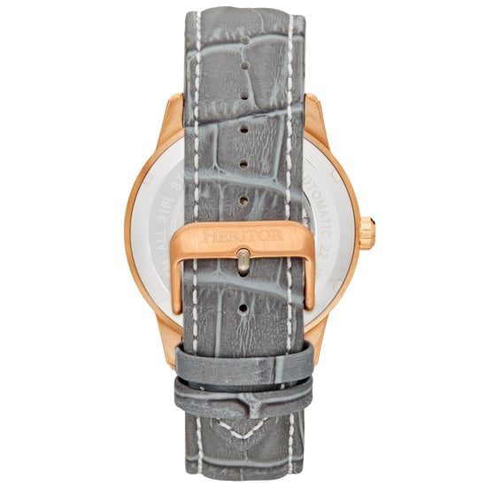 Heritor Automatic Davies Semi-Skeleton Leather-Band Watch