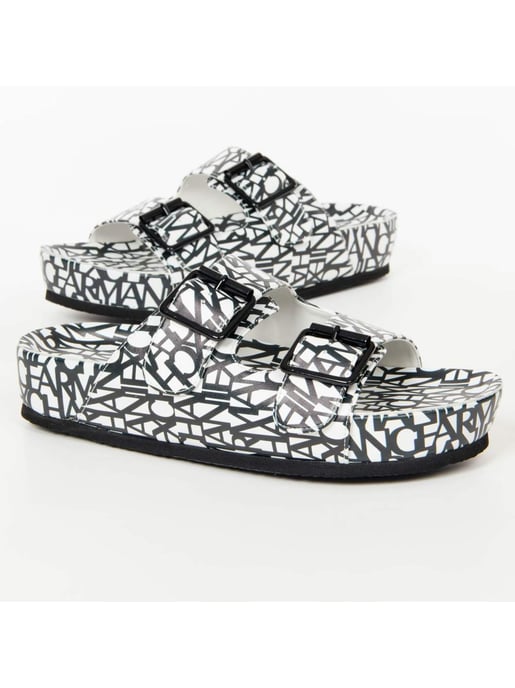Claquette Armani Exchange Dames Zwart-wit Klassiek - Image 2