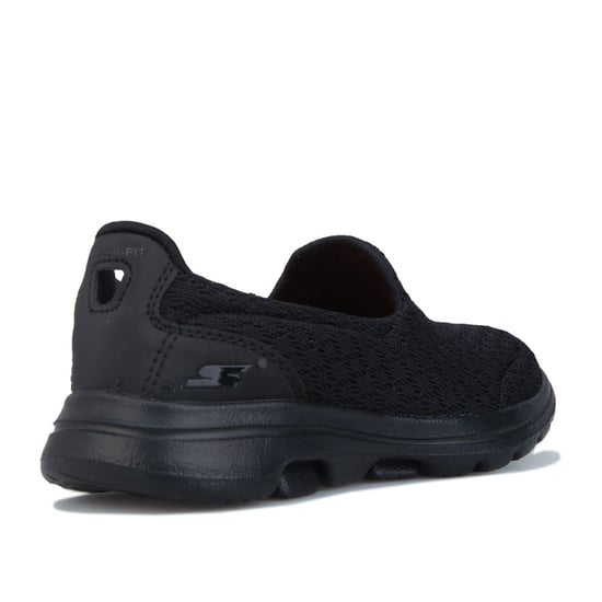 Girl's Skechers Junior Go Walk 5 Slip On Trainers in Black - Image 3