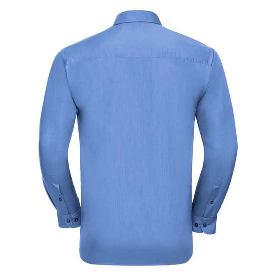 Russell Collection Heren Poplin Easy-Care Formeel Overhemd met Lange Mouwen (Bedrijfsblauw) - Image 2