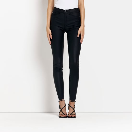 River Island Womens Jeans Black Molly Mid Rise Skinny Pants