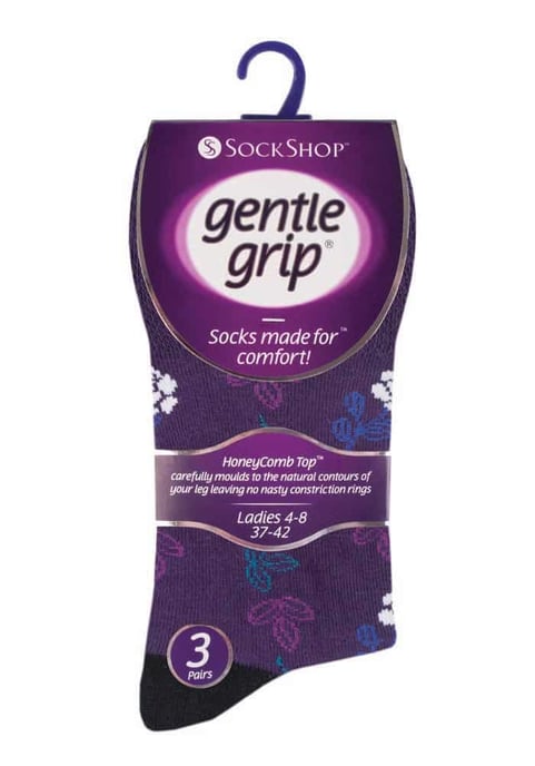 Gentle Grip - 6 Pairs Ladies Gentle Grip Non Elastic Socks - GG138 - Image 2