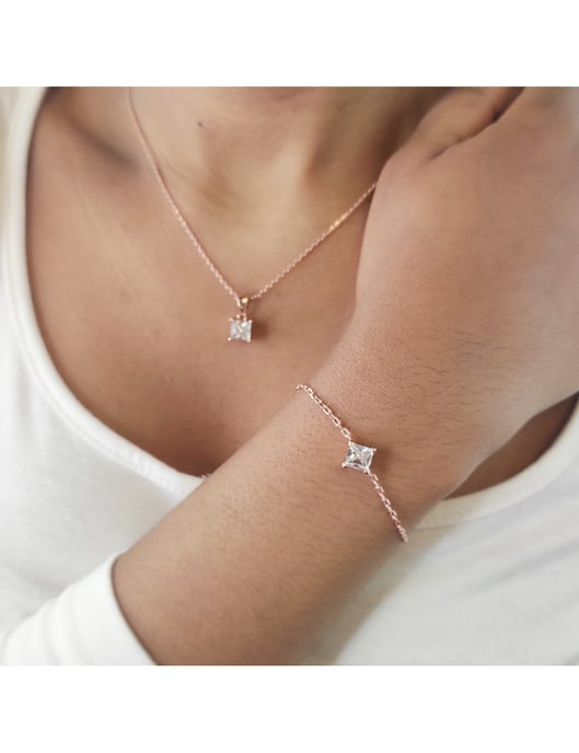 Simple Square Calle Set - Rose Gold and Crystal - Image 2