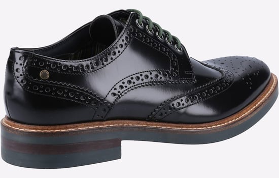 Base London Woburn Läder Herrsvarta Brogueskor - Image 3