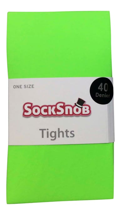 Dames 40 denier nieuwigheid kleurrijke neon panty's - Neon Groen - Image 2