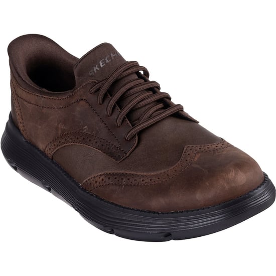 Skechers Garza Sully Leer Heren Cacao Veterschoenen - Image 1
