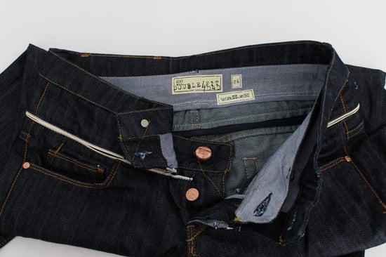 Acht Kvinnor Blå Denim Bomullsbyxor Rak Passform Jeans - Image 6