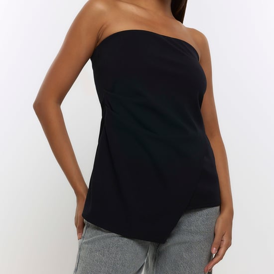 River Island Women Asymmetric Top Black Bandeau