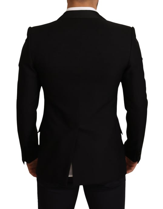 Dolce & Gabbana Mannen Zwart Wollen Slim Fit Jas Blazer Jas - Image 3